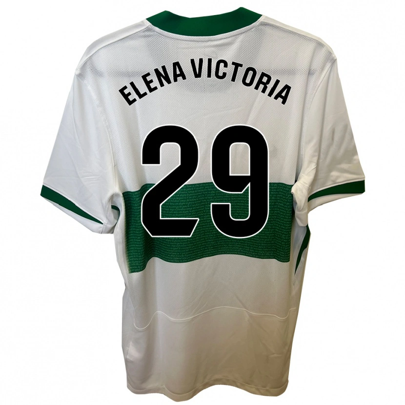 Danxen Dětské Elena Victoria Mas Berna #29 Bílá Zelená Domů Hráčské Dresy 2025/26 Dres
