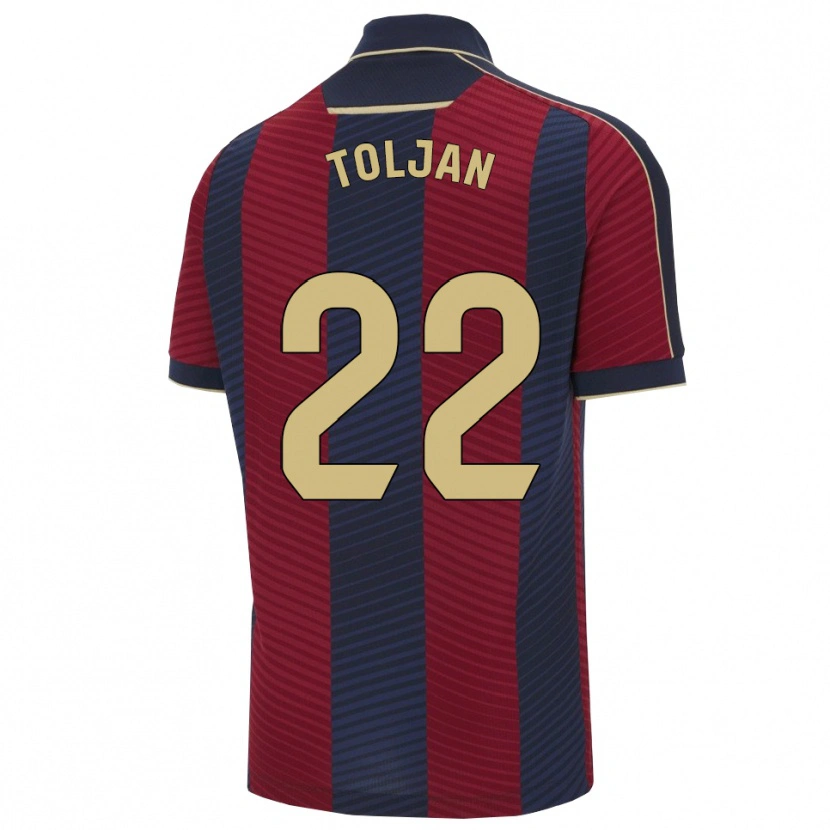 Danxen Dětské Jeremy Toljan #22 Červená Tmavě Modrá Domů Hráčské Dresy 2025/26 Dres