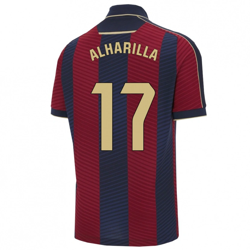 Danxen Dětské María Alharilla #17 Červená Tmavě Modrá Domů Hráčské Dresy 2025/26 Dres
