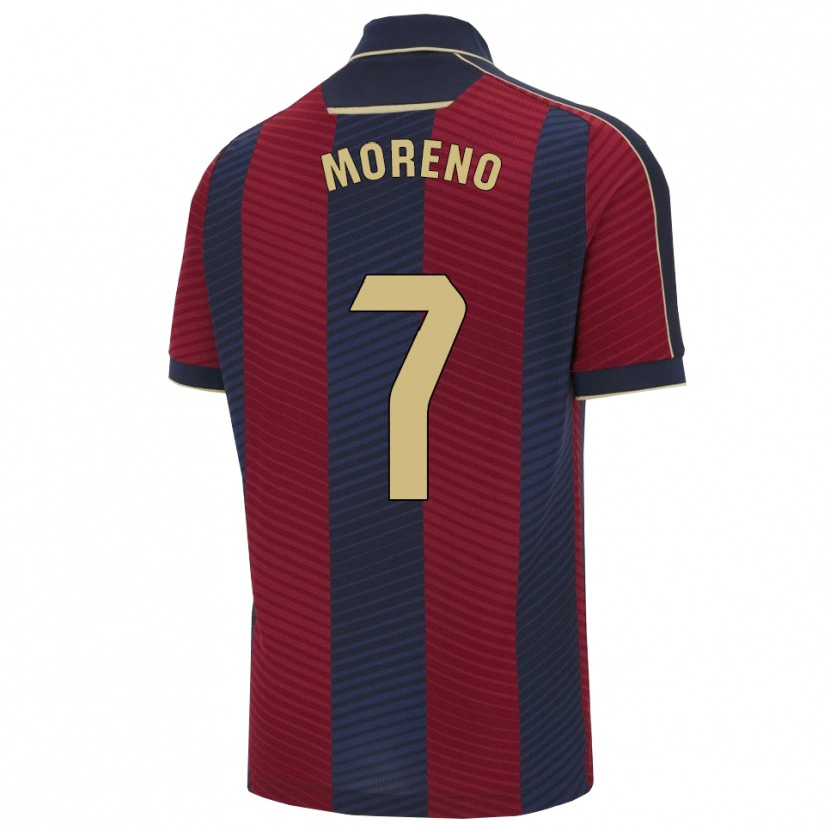 Danxen Dětské Álvaro Moreno #7 Červená Tmavě Modrá Domů Hráčské Dresy 2025/26 Dres