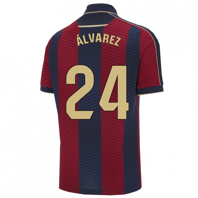 Danxen Dětské Carlos Álvarez #24 Červená Tmavě Modrá Domů Hráčské Dresy 2025/26 Dres