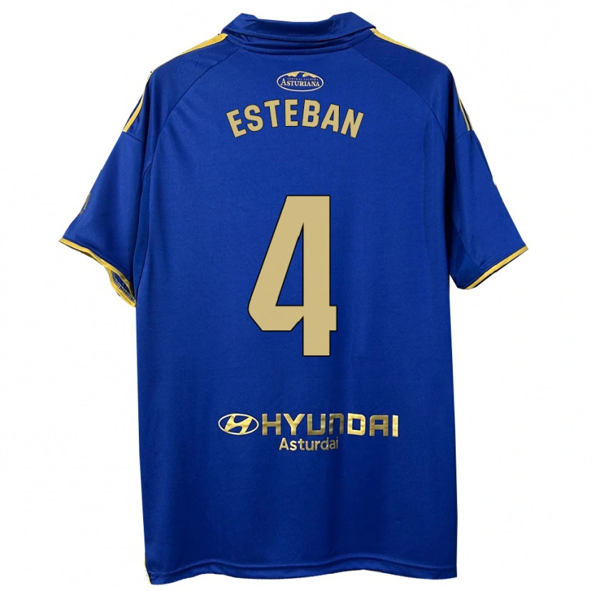 Danxen Dětské Marco Esteban #4 Modrá Zlatá Domů Hráčské Dresy 2025/26 Dres