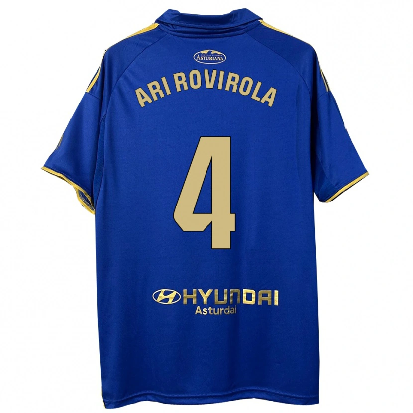 Danxen Dětské Ari Rovirola #4 Modrá Zlatá Domů Hráčské Dresy 2025/26 Dres