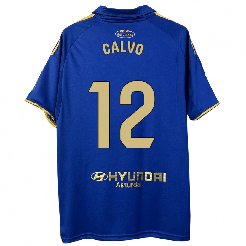 Danxen Dětské Dani Calvo #12 Modrá Zlatá Domů Hráčské Dresy 2025/26 Dres