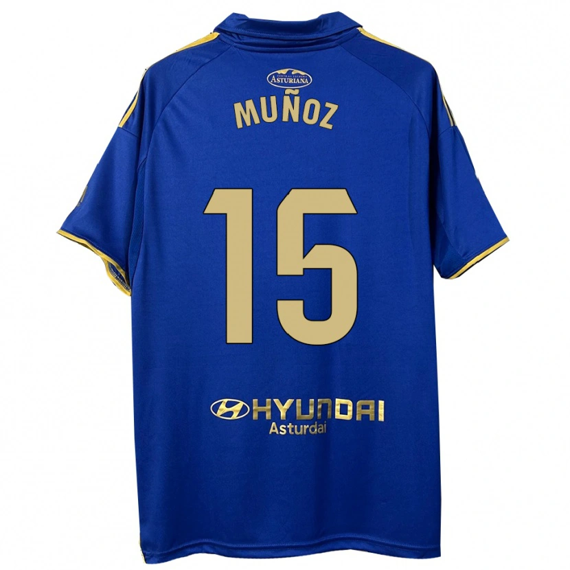 Danxen Dětské Curro Muñoz #15 Modrá Zlatá Domů Hráčské Dresy 2025/26 Dres