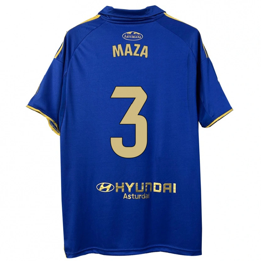 Danxen Dětské Óscar Maza #3 Modrá Zlatá Domů Hráčské Dresy 2025/26 Dres