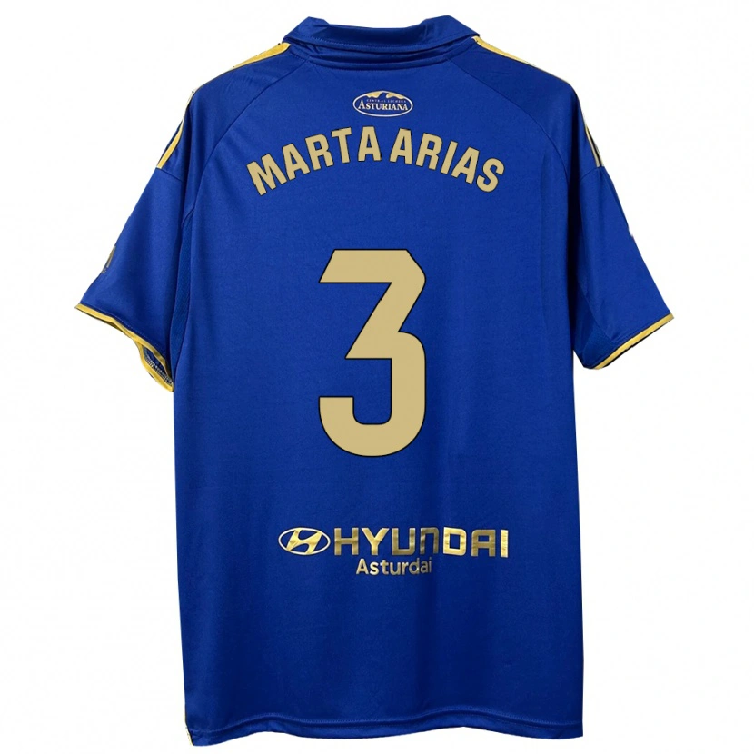 Danxen Dětské Marta Arias #3 Modrá Zlatá Domů Hráčské Dresy 2025/26 Dres