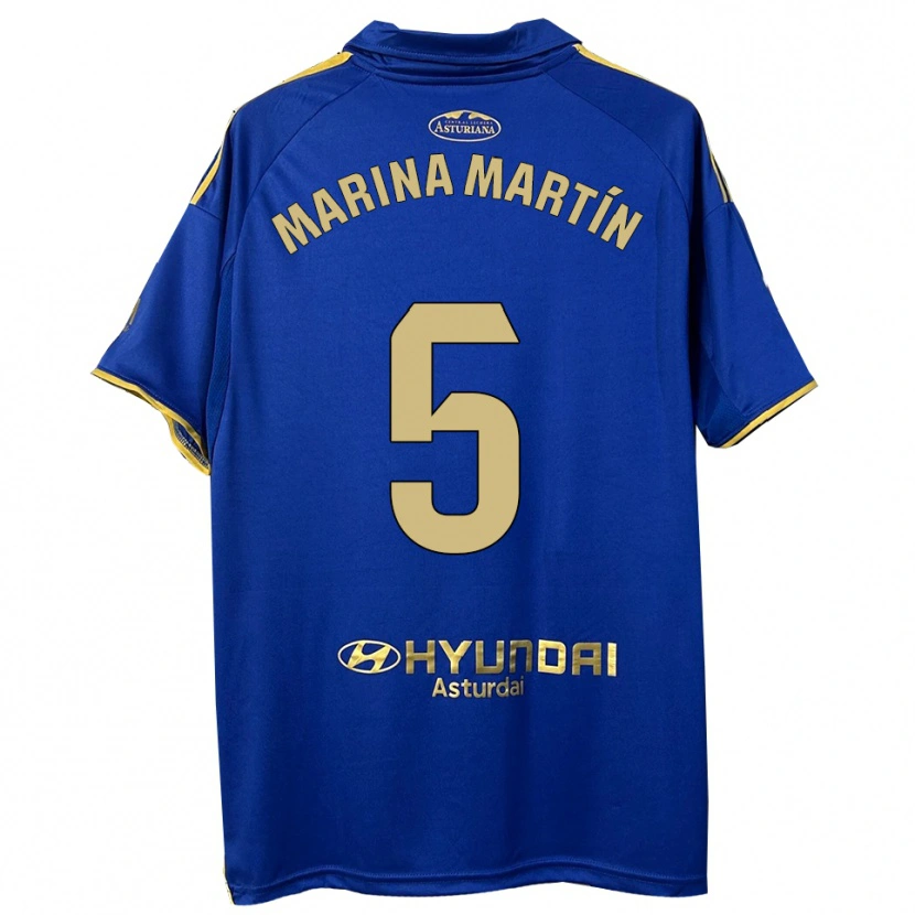 Danxen Dětské Marina Martín #5 Modrá Zlatá Domů Hráčské Dresy 2025/26 Dres