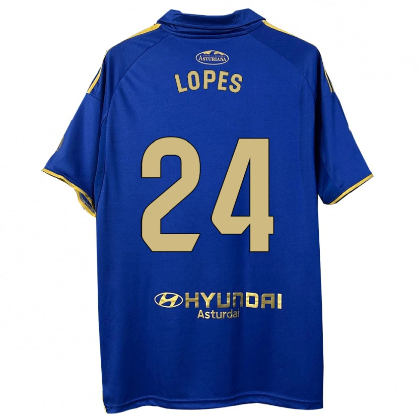Danxen Dětské Marcos Lopes #24 Modrá Zlatá Domů Hráčské Dresy 2025/26 Dres