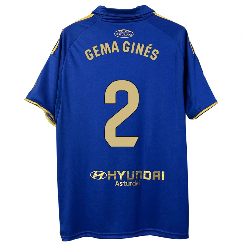 Danxen Dětské Gema Ginés #2 Modrá Zlatá Domů Hráčské Dresy 2025/26 Dres