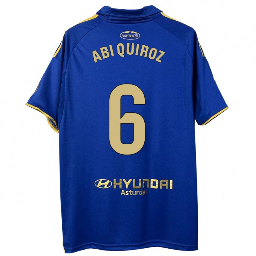 Danxen Dětské Abi Quiroz #6 Modrá Zlatá Domů Hráčské Dresy 2025/26 Dres