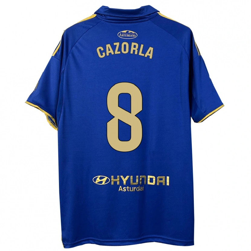 Danxen Dětské Santi Cazorla #8 Modrá Zlatá Domů Hráčské Dresy 2025/26 Dres