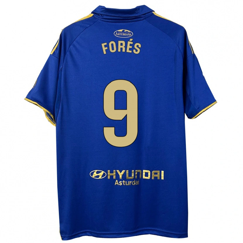 Danxen Dětské Álex Forés #9 Modrá Zlatá Domů Hráčské Dresy 2025/26 Dres