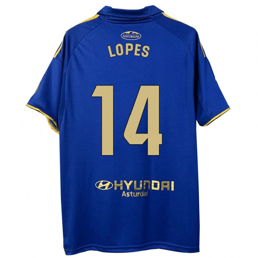 Danxen Dětské Adrián Lopes #14 Modrá Zlatá Domů Hráčské Dresy 2025/26 Dres