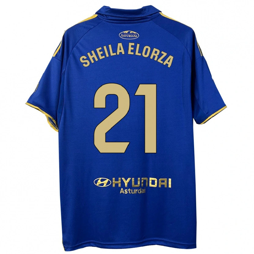 Danxen Dětské Sheila Elorza #21 Modrá Zlatá Domů Hráčské Dresy 2025/26 Dres