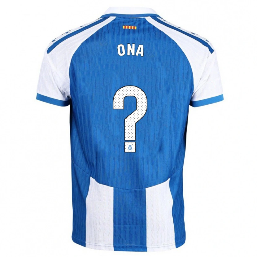 Danxen Dětské Ona Baradad Rius #0 Modrá Bílá Domů Hráčské Dresy 2025/26 Dres