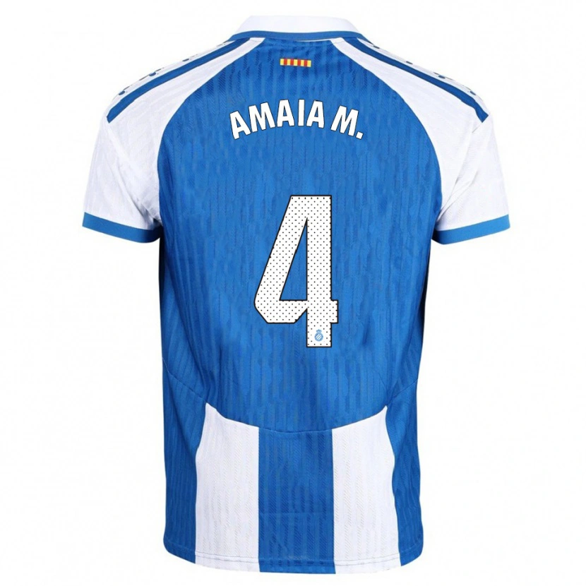 Danxen Dětské Amaia Martínez De La Peña #4 Modrá Bílá Domů Hráčské Dresy 2025/26 Dres