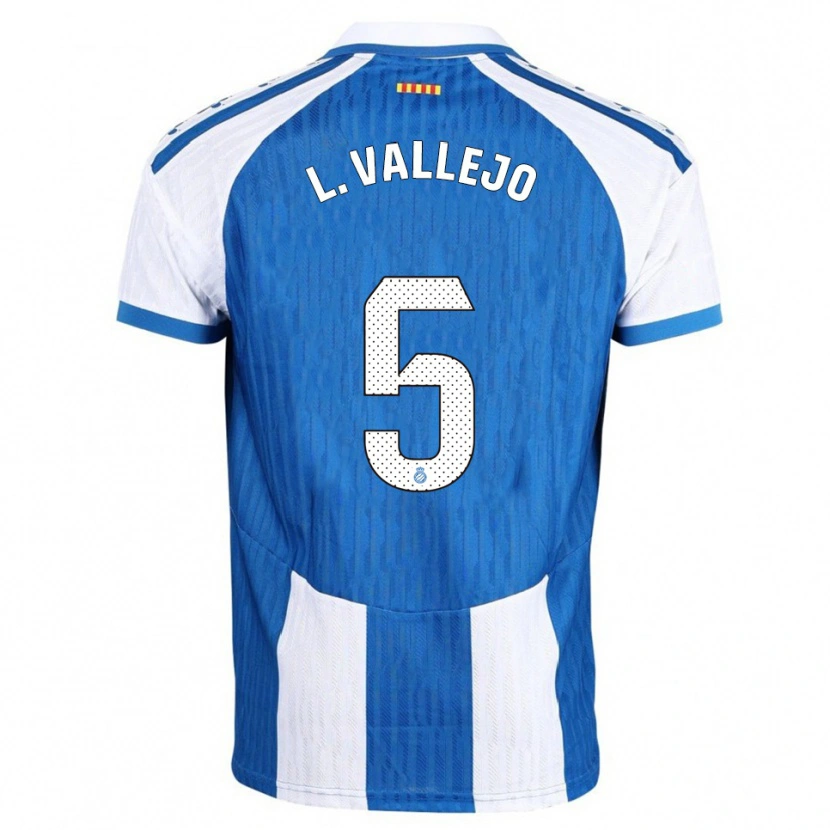 Danxen Dětské Lucía Vallejo Blázquez #5 Modrá Bílá Domů Hráčské Dresy 2025/26 Dres