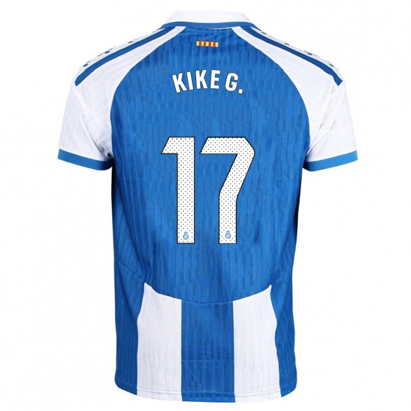 Danxen Dětské Kike García #17 Modrá Bílá Domů Hráčské Dresy 2025/26 Dres