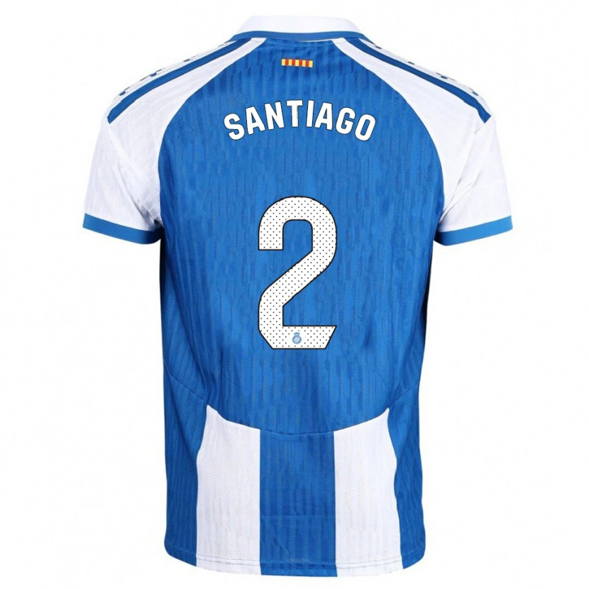 Danxen Dětské David Santiago #2 Modrá Bílá Domů Hráčské Dresy 2025/26 Dres