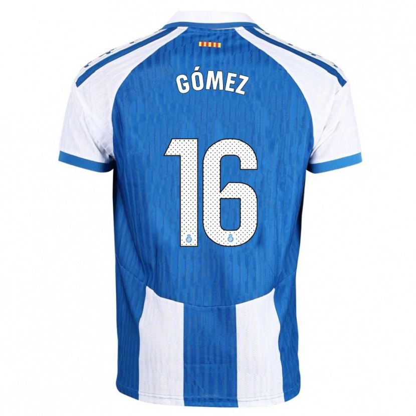 Danxen Dětské Ferran Gómez #16 Modrá Bílá Domů Hráčské Dresy 2025/26 Dres