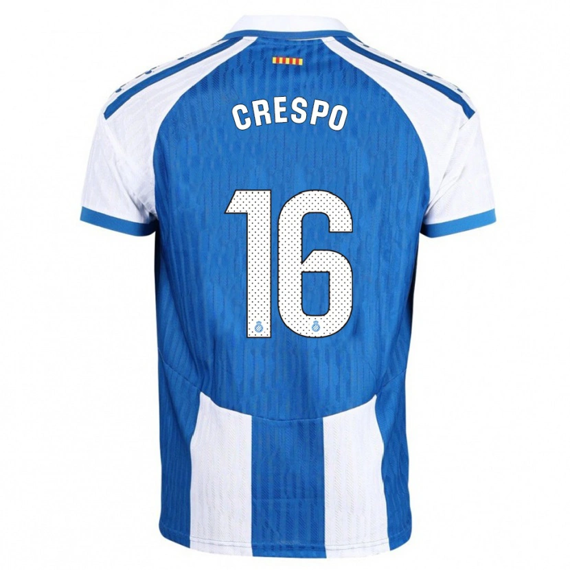 Danxen Dětské Hugo Crespo #16 Modrá Bílá Domů Hráčské Dresy 2025/26 Dres