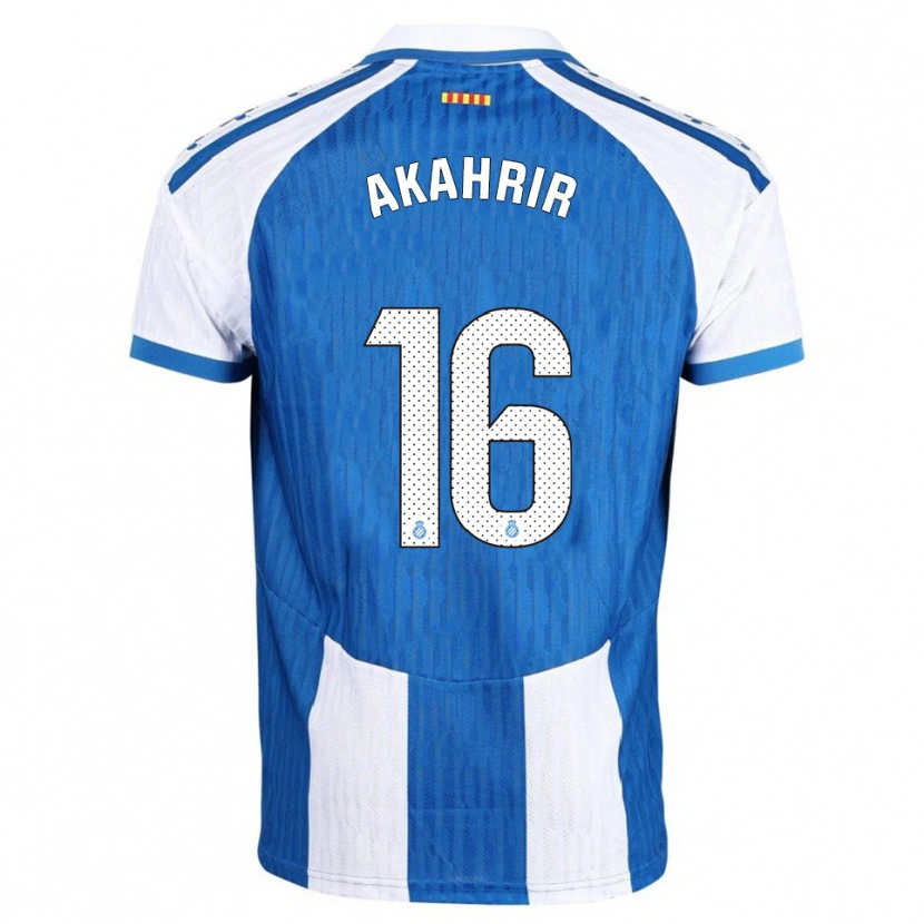 Danxen Dětské Mohamed Akahrir #16 Modrá Bílá Domů Hráčské Dresy 2025/26 Dres