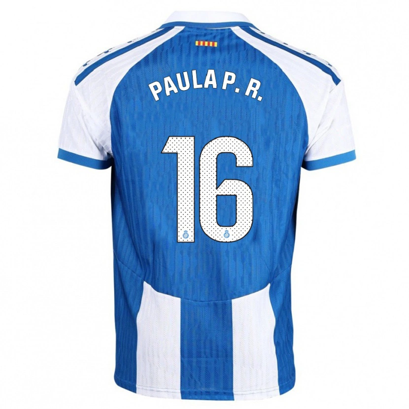 Danxen Dětské Paula Perea Ramírez #16 Modrá Bílá Domů Hráčské Dresy 2025/26 Dres