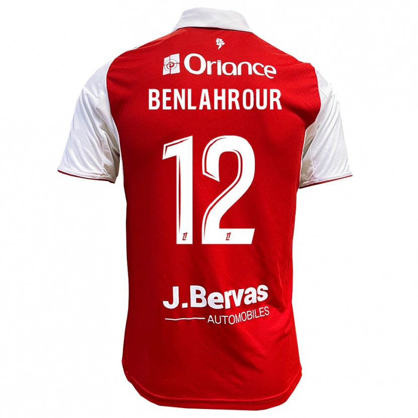 Danxen Dětské Ilyes Benlahrour #12 Červená Bílá Domů Hráčské Dresy 2025/26 Dres