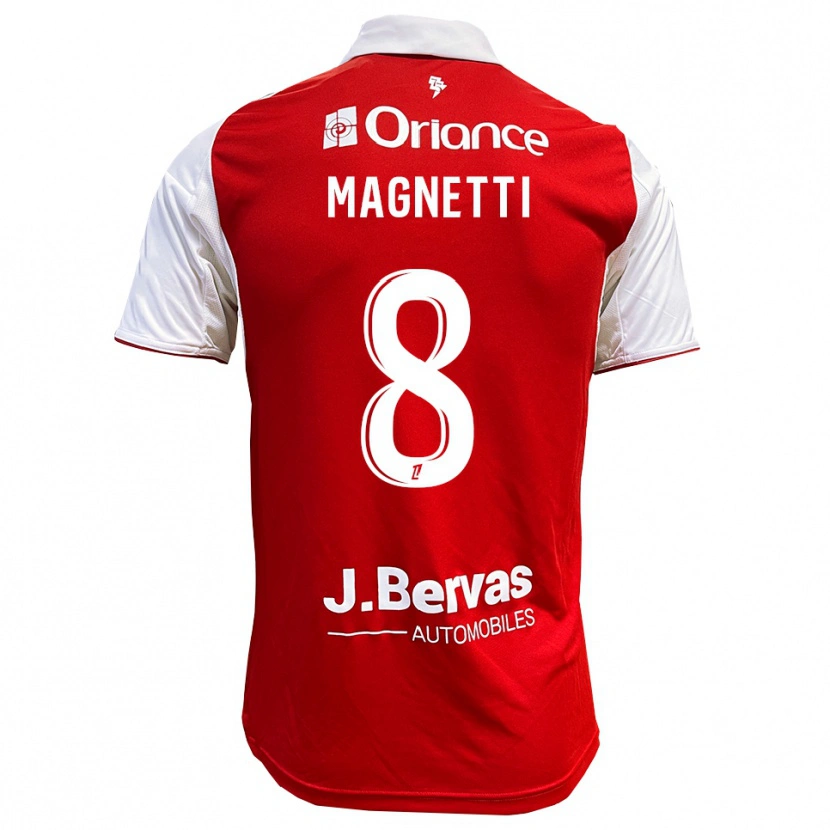 Danxen Dětské Hugo Magnetti #8 Červená Bílá Domů Hráčské Dresy 2025/26 Dres