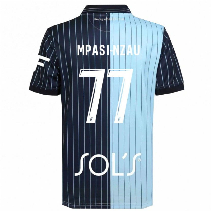 Danxen Dětské Lionel Mpasi-Nzau #77 Tmavě Modrá Nebesky Modrá Domů Hráčské Dresy 2025/26 Dres