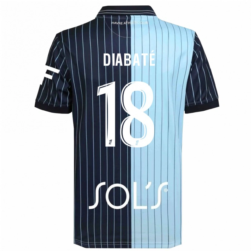 Danxen Dětské Adams Diabaté #18 Tmavě Modrá Nebesky Modrá Domů Hráčské Dresy 2025/26 Dres