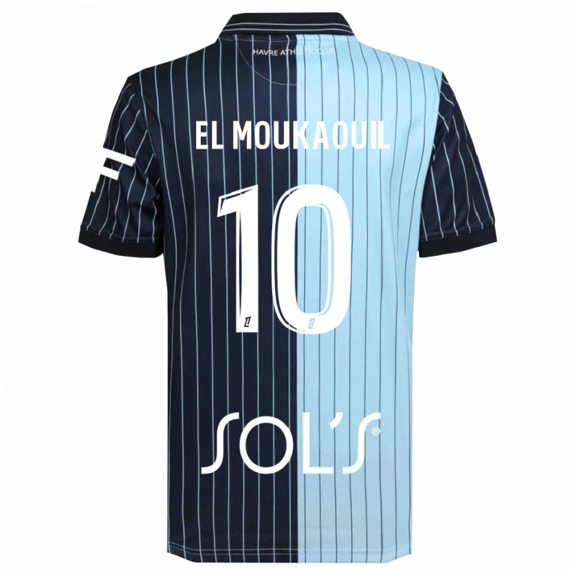 Danxen Dětské Mohamed El Moukaouil #10 Tmavě Modrá Nebesky Modrá Domů Hráčské Dresy 2025/26 Dres
