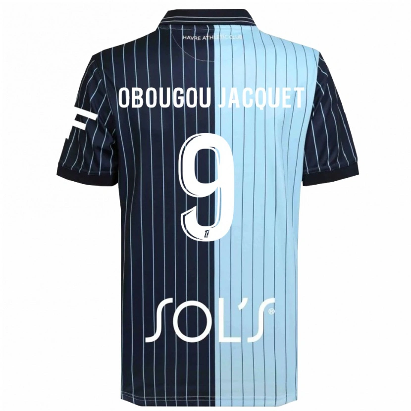 Danxen Dětské Noam Obougou #9 Tmavě Modrá Nebesky Modrá Domů Hráčské Dresy 2025/26 Dres