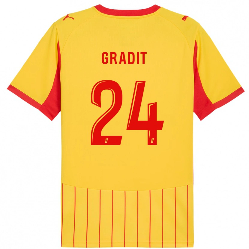 Danxen Dětské Jonathan Gradit #24 Žlutá Červená Domů Hráčské Dresy 2025/26 Dres