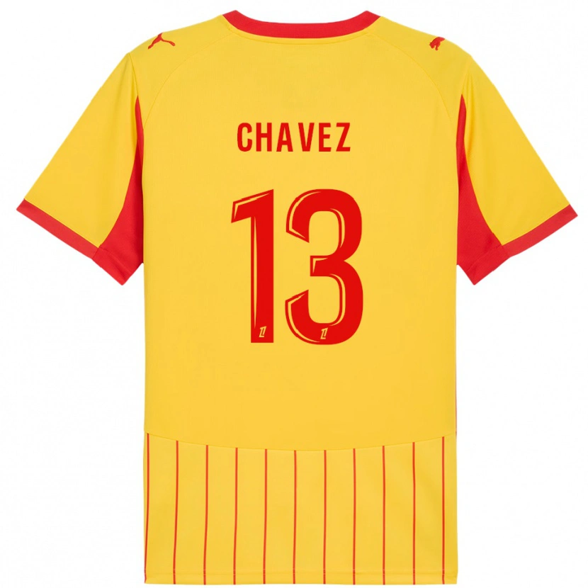 Danxen Dětské Jhoanner Chávez #13 Žlutá Červená Domů Hráčské Dresy 2025/26 Dres