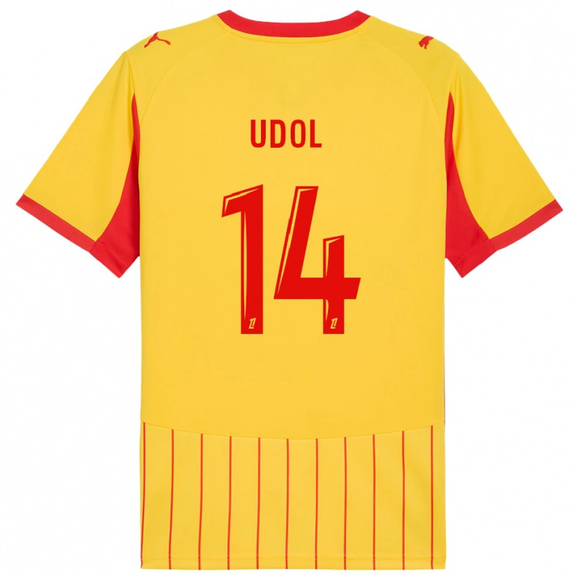 Danxen Dětské Matthieu Udol #14 Žlutá Červená Domů Hráčské Dresy 2025/26 Dres