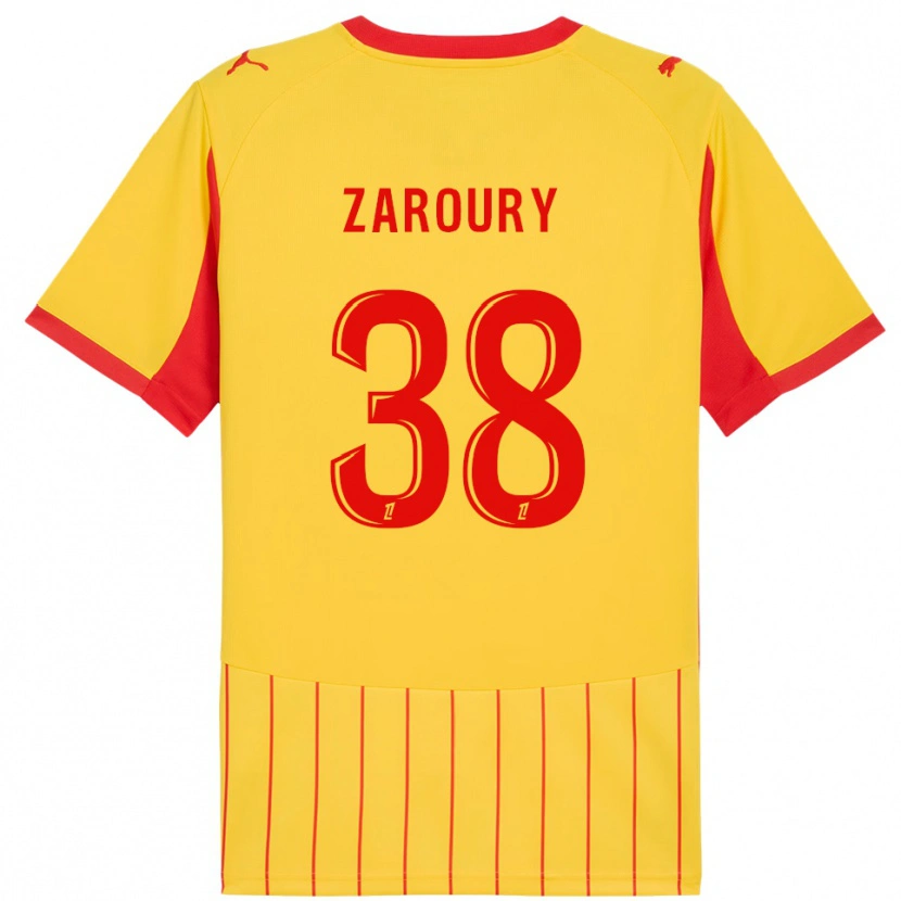 Danxen Dětské Anass Zaroury #38 Žlutá Červená Domů Hráčské Dresy 2025/26 Dres