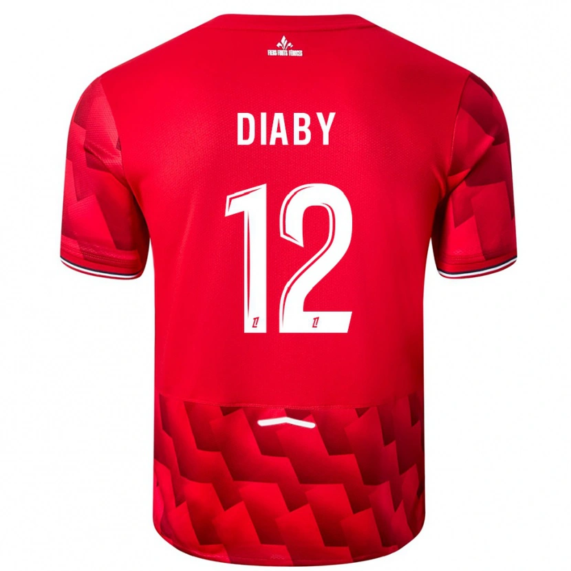 Danxen Dětské Bafodé Diaby #12 Červená Bílá Domů Hráčské Dresy 2025/26 Dres