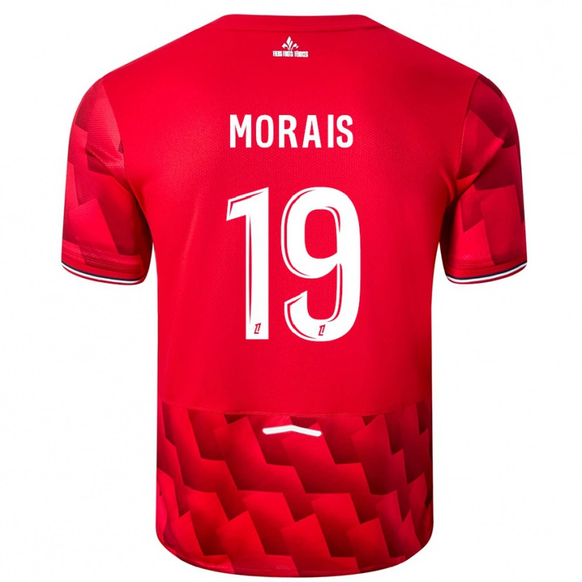 Danxen Dětské Tiago Morais #19 Červená Bílá Domů Hráčské Dresy 2025/26 Dres