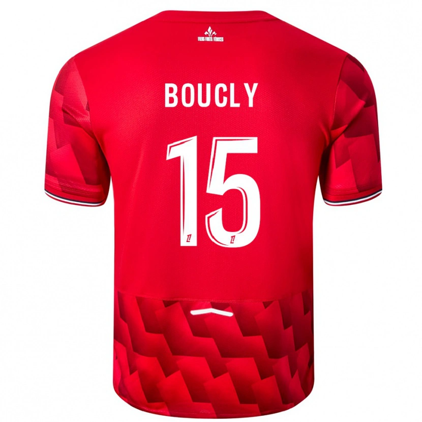 Danxen Dětské Maite Boucly #15 Červená Bílá Domů Hráčské Dresy 2025/26 Dres