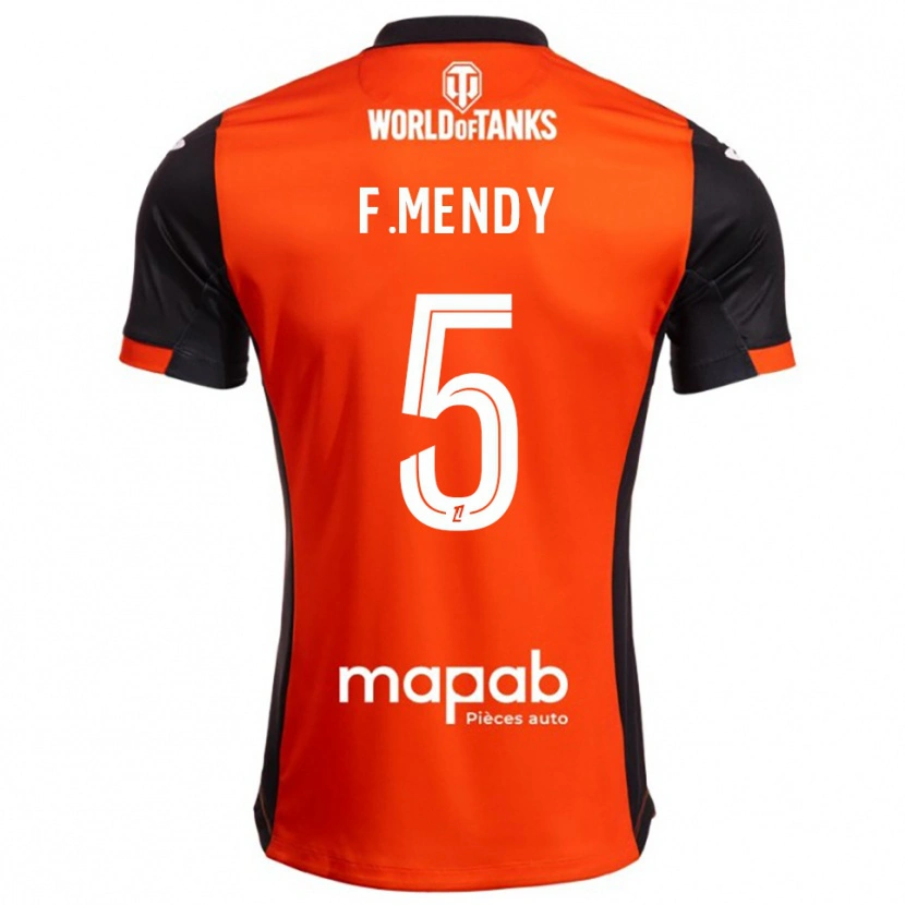 Danxen Dětské Formose Mendy #5 Černá Oranžová Domů Hráčské Dresy 2025/26 Dres