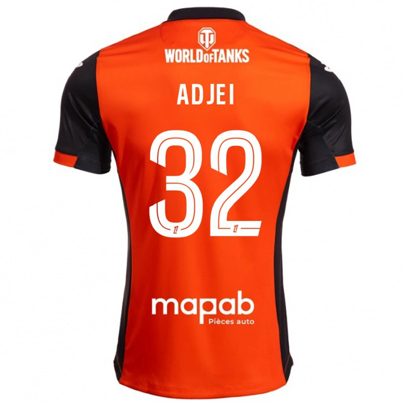Danxen Dětské Nathaniel Adjei #32 Černá Oranžová Domů Hráčské Dresy 2025/26 Dres