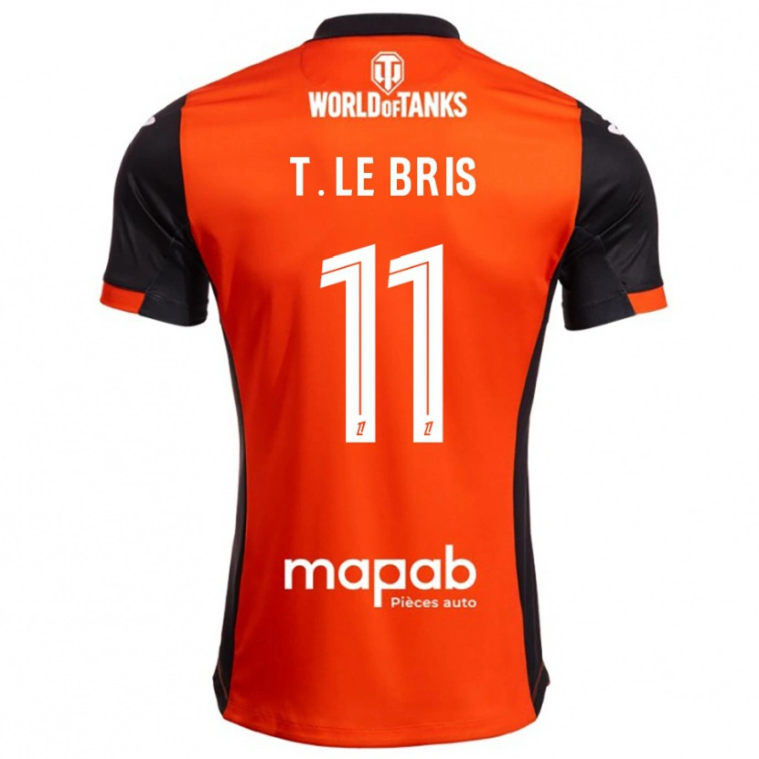 Danxen Dětské Théo Le Bris #11 Černá Oranžová Domů Hráčské Dresy 2025/26 Dres
