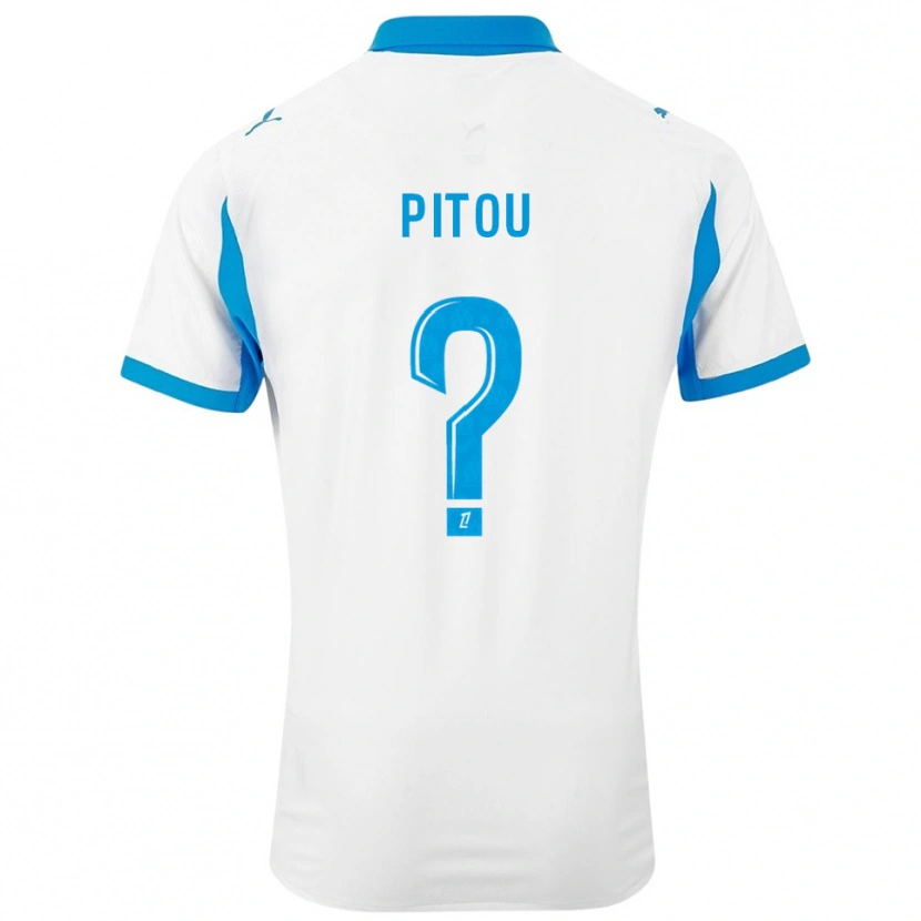 Danxen Dětské Jonathan Pitou #0 Bílá Nebesky Modrá Domů Hráčské Dresy 2025/26 Dres