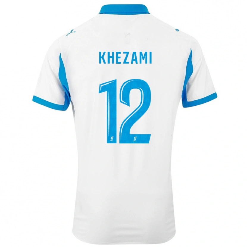 Danxen Dětské Roselène Khezami #12 Bílá Nebesky Modrá Domů Hráčské Dresy 2025/26 Dres