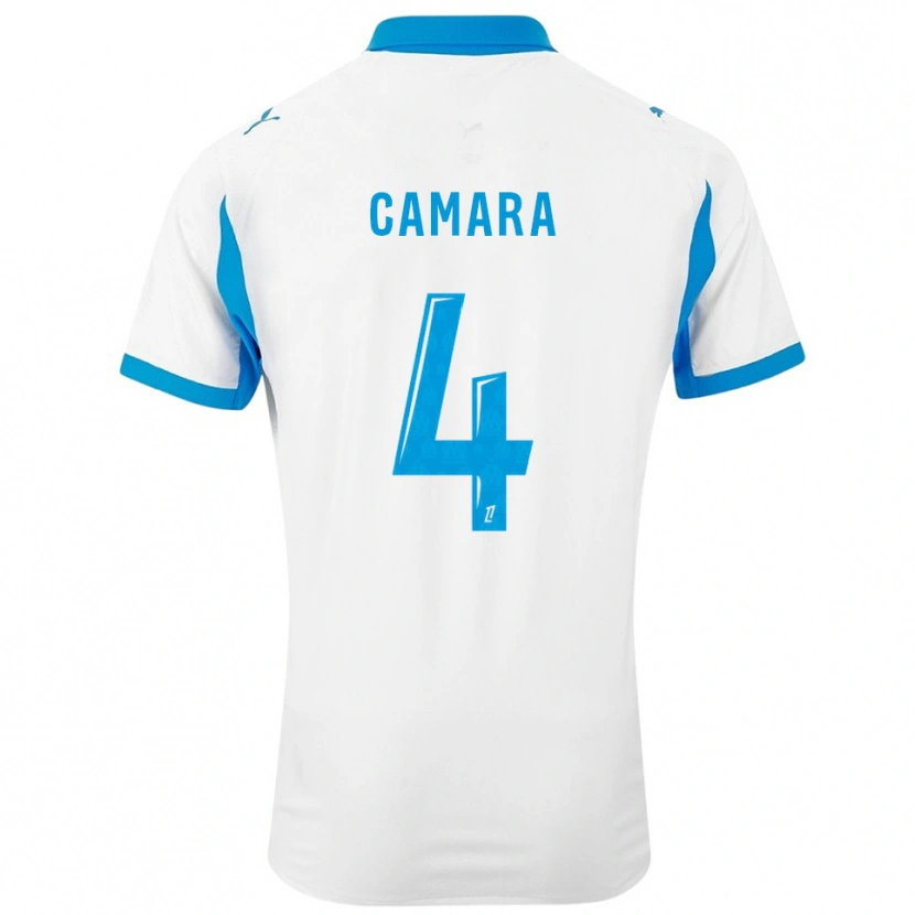 Danxen Dětské Fodé Camara #4 Bílá Nebesky Modrá Domů Hráčské Dresy 2025/26 Dres