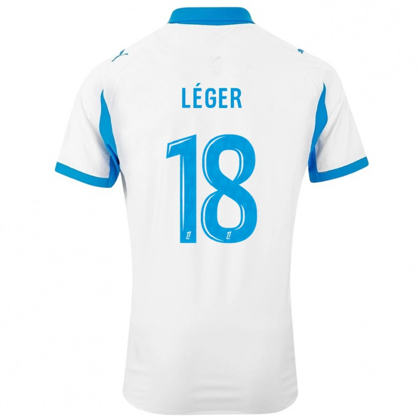 Danxen Dětské Marie-Charlotte Léger #18 Bílá Nebesky Modrá Domů Hráčské Dresy 2025/26 Dres