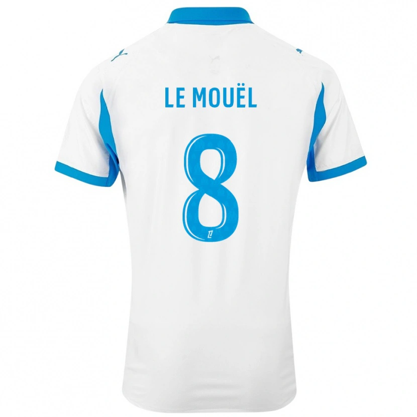 Danxen Dětské Margaux Le Mouël #8 Bílá Nebesky Modrá Domů Hráčské Dresy 2025/26 Dres