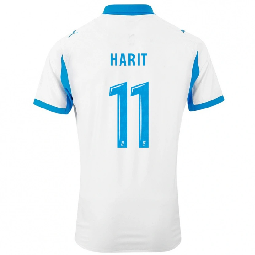 Danxen Dětské Amine Harit #11 Bílá Nebesky Modrá Domů Hráčské Dresy 2025/26 Dres